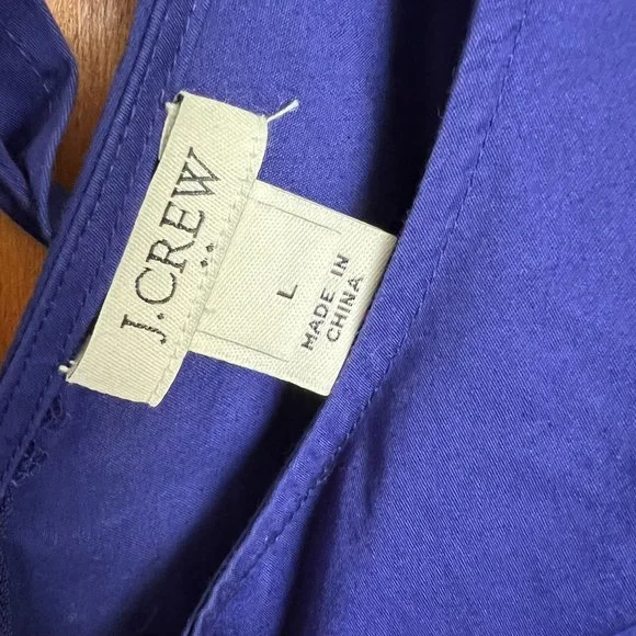 Royal Blue Cotton Sheath Dress // J. Crew Size L - Picture 2 of 5